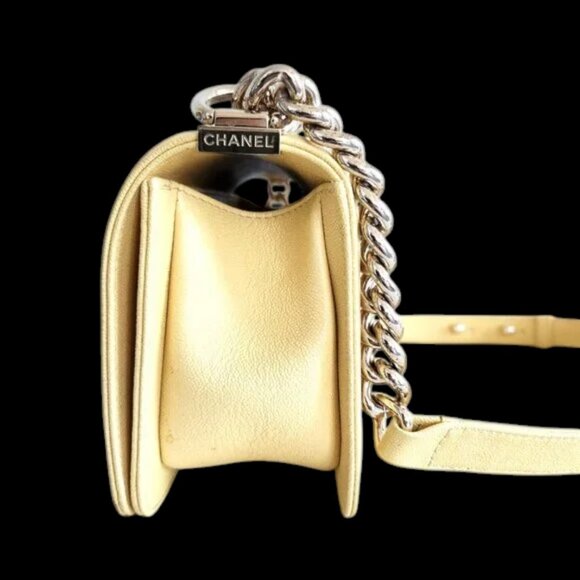 Chanel Boy Bag Size Small Yellow Caviar - Picture 8 of 11